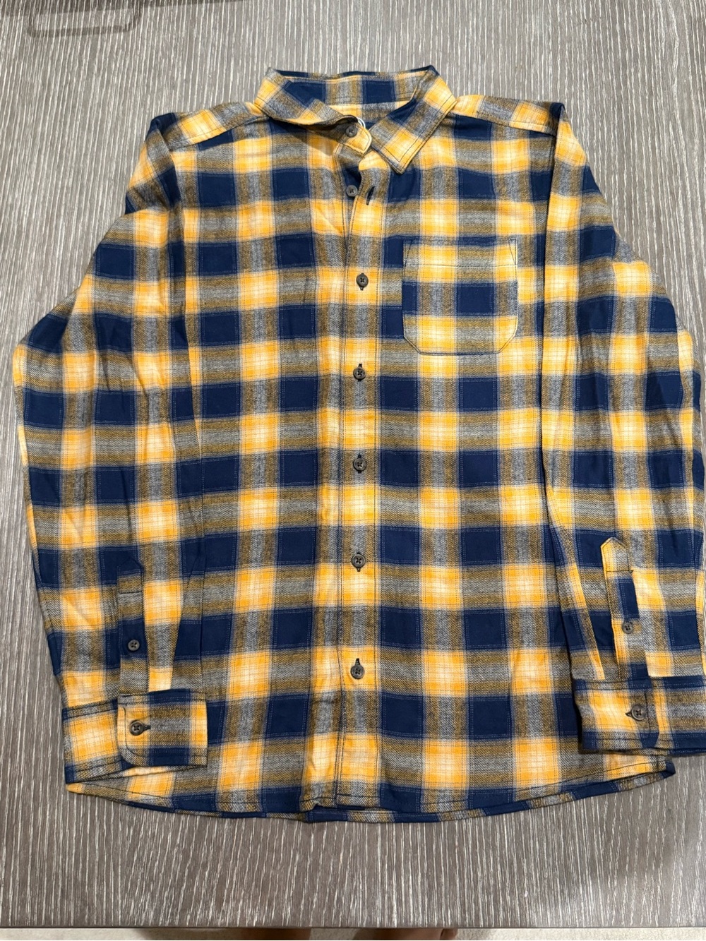 NWT Size XL 14-16 Wonder Nation Yellow and Navy Plaid Flannel Shirt